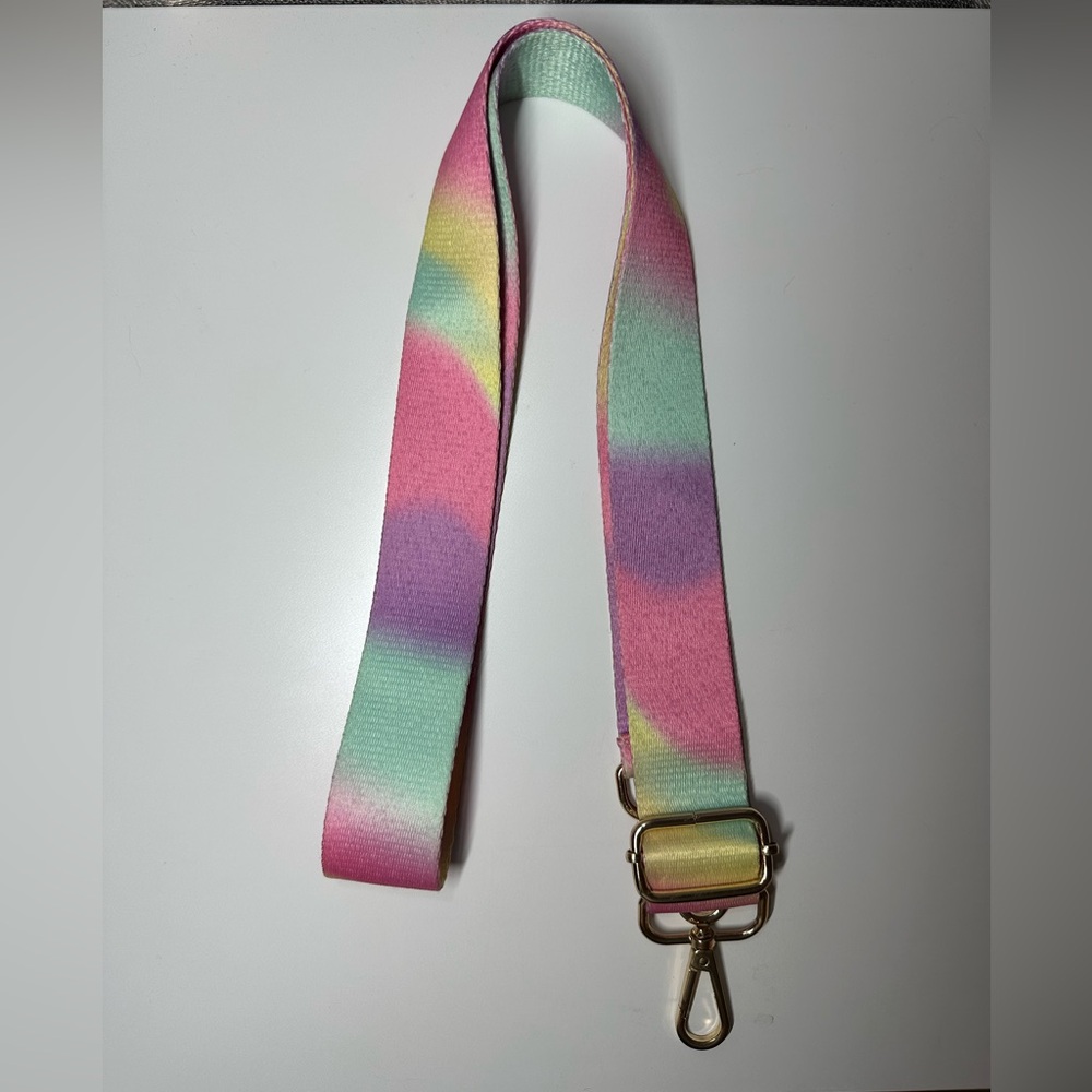 PASTEL RAINBOW GUITAR STRAP FOR CROSSBODY HANDBAG WEAR